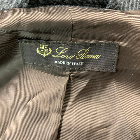 LORO PIANA Chest Size 42 Grey Cashmere Notch Lapel Sport Coat