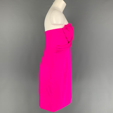 JAY GODFREY Vestido sin tirantes de lycra de seda rosa talla 10