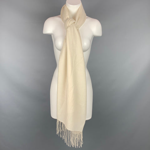 VINTAGE Cream Fringe Scarf