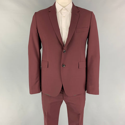 PAUL SMITH Kensington Fit Size 42 Regular Burgundy Wool Mohair Notch Lapel Suit