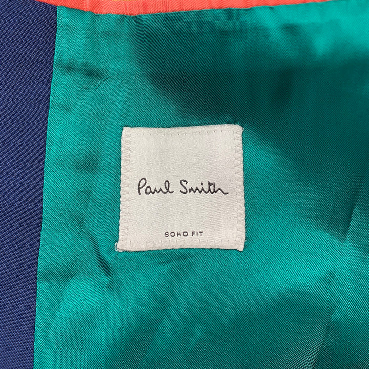 PAUL SMITH Soho Fit Size 38 Regular Blue Wool / Mohair Notch Lapel Suit