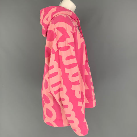 MARC JACOBS Size S Pink Cotton Monogram Hoodie Jacket