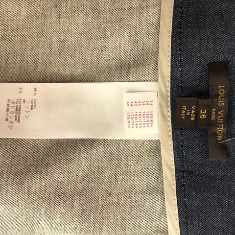 LOUIS VUITTON Size 4 Blue Cotton &  Polyurethane Solid Knee-Length Skirt