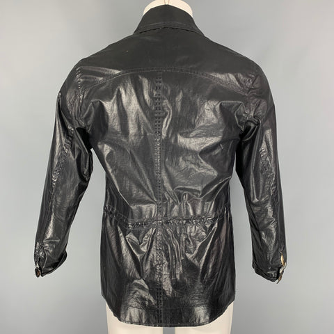 OLIVER SPENCER Size 38 Black Coated Cotton Jacket