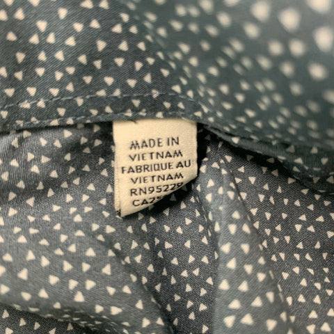 TED BAKER Size L Black White Nailhead Cotton Long Sleeve Shirt