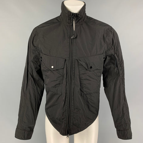 CP COMPANY Chaqueta con cremallera de nailon negro talla S