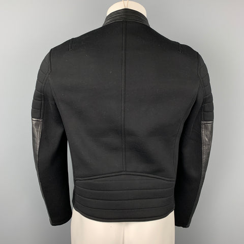 NEIL BARRETT Size XS Black Two Toned Viscose Zip Up Jacket