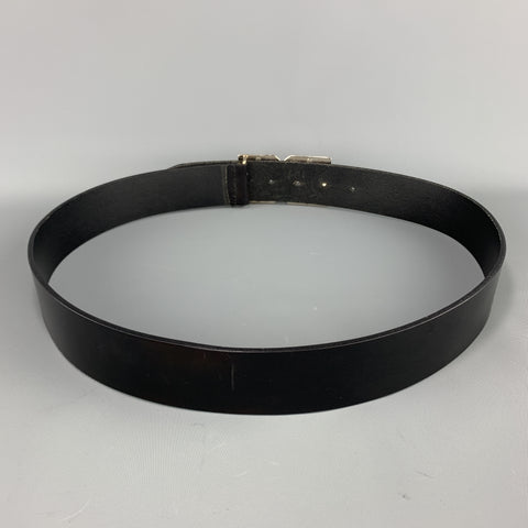 DOLCE & GABBANA Size 36 Black Leather Metal DG Buckle Belt