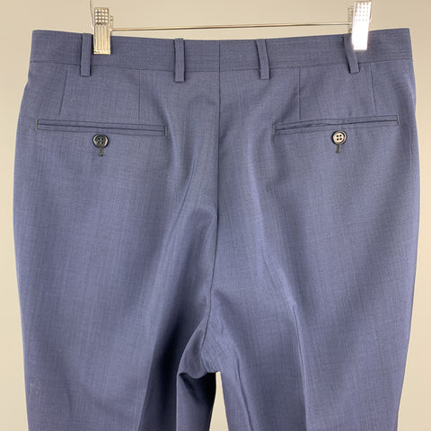 CANALI Size 34 x 35 Navy Wool Zip Fly Dress Pants