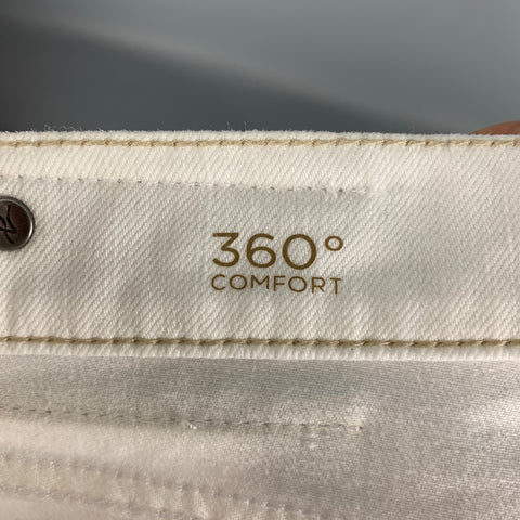RUSSELL Size 32 Cream Cotton / Polyester Classic Jeans