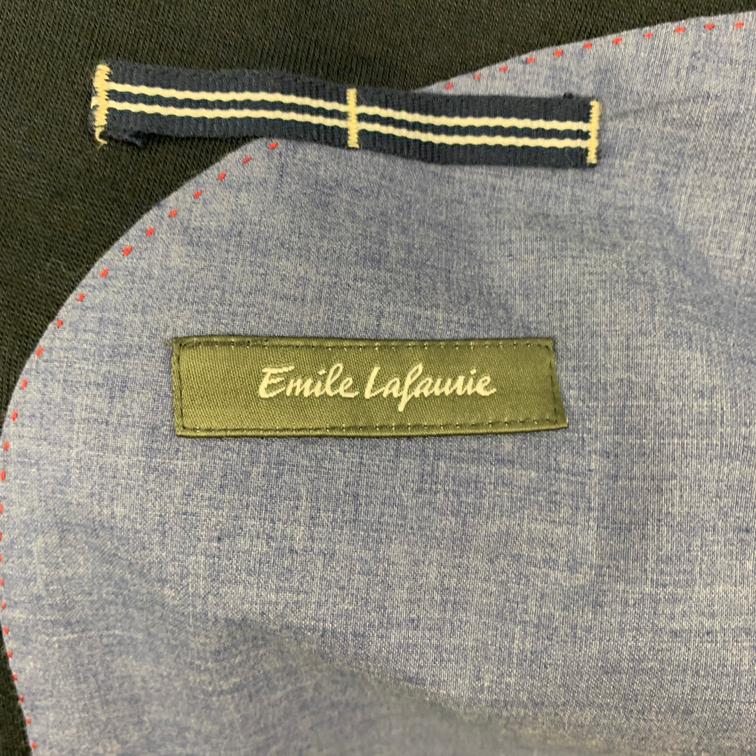 EMILE LAFAURIE Size 42 Navy Cotton Blend Notch Lapel Sport Coat