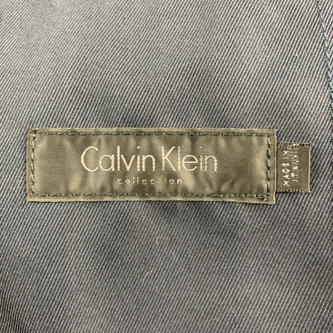 CALVIN KLEIN COLLECTION Size M Navy Cotton Blend Trucker Jacket