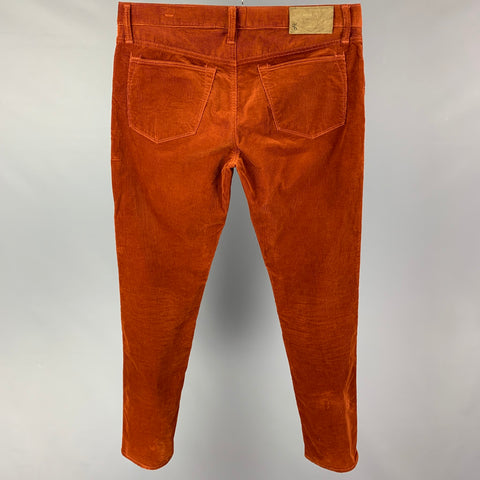 TODD SNYDER Size 34 Rust Corduroy Cotton Jean Cut Casual Pants