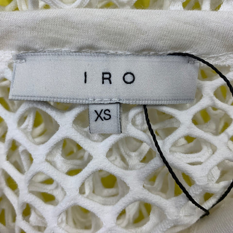 IRO Size XS White Mesh Viscose &  Elastane Crew-Neck Tank Top