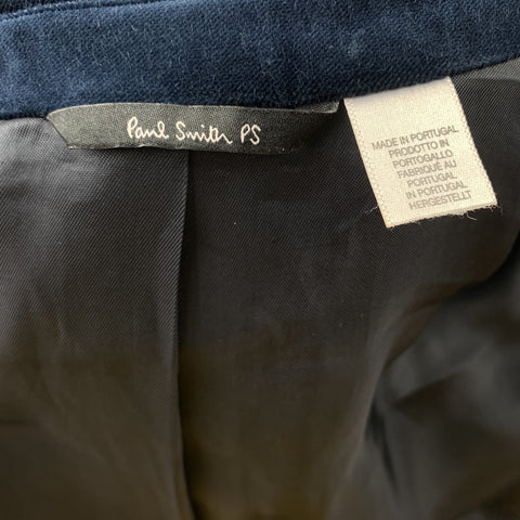 PS by PAUL SMITH Size 38 Navy Cotton Velvet Notch Lapel Sport Coat