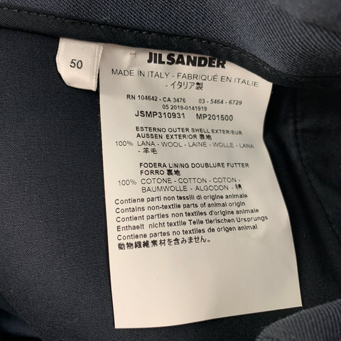 JIL SANDER Size 34 Grey Wool Wide Leg Casual Pants