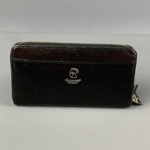 COXCOMB Black Leather Long Wallet
