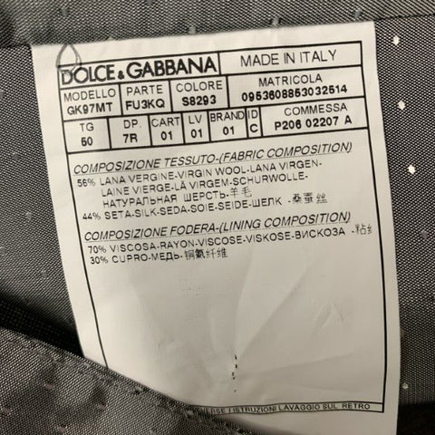 DOLCE & GABBANA Size 40 Grey Solid Wool &  Silk Buttoned Vest