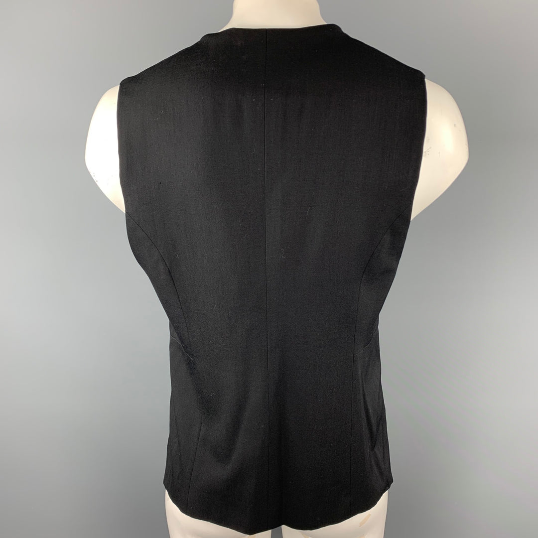 COMME des GARCONS HOMME PLUS Size L Black & Multi-Color Floral Wool Vest
