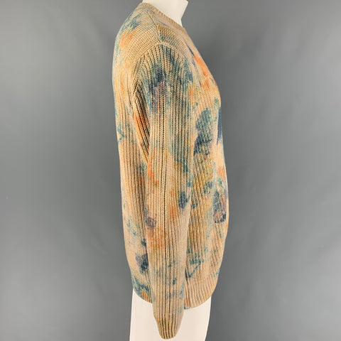 SCOTCH AND SODA Size XXL Beige Blue Orange Marbled Cotton Acrylic Sweater