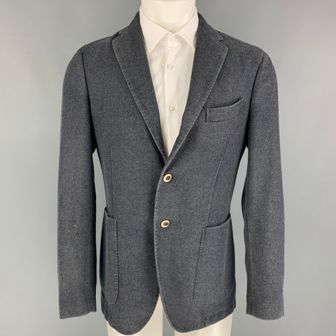BOGLIOLI Size 38 Gray Heather Notch Lapel Sport Coat