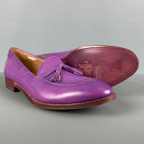 PAUL SMITH Size 9 Purple Antique Leather Tassels Loafers