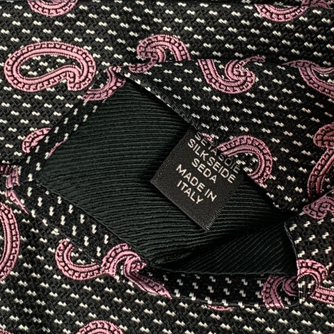 ERMENEGILDO ZEGNA Cravate En Soie Paisley Violet Noir