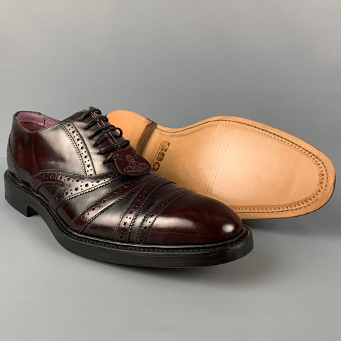 VIVIENNE WESTWOOD Taille 11 Chaussures à lacets en cuir antique bordeaux