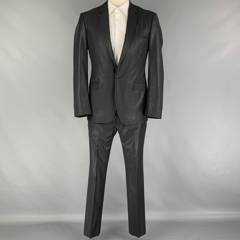 COLECCIÓN CALVIN KLEIN Talla 44 Traje de solapa de muesca de lana negro