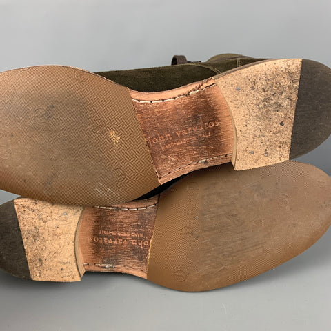 JOHN VARVATOS Talla 9.5 Botas convertidas en pantorrilla de ante marrón