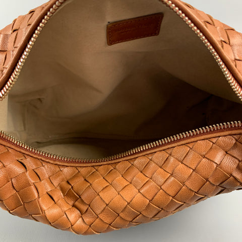 BOTTEGA VENETA Cognac Woven Leather Mini Handbag