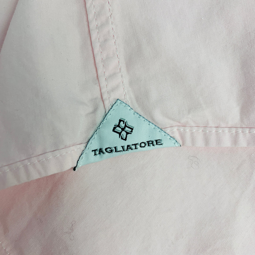 TAGLIALORE Camisa de manga larga de esmoquin de algodón rosa talla L