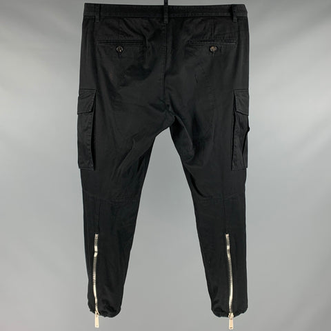 DSQUARED2 Size 34 Black Cotton Cargo Casual Pants