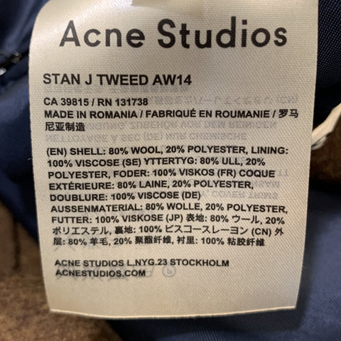 ACNE STUDIOS Size 44 Brown Tweed Wool Blend Nautical 36 31 Suit