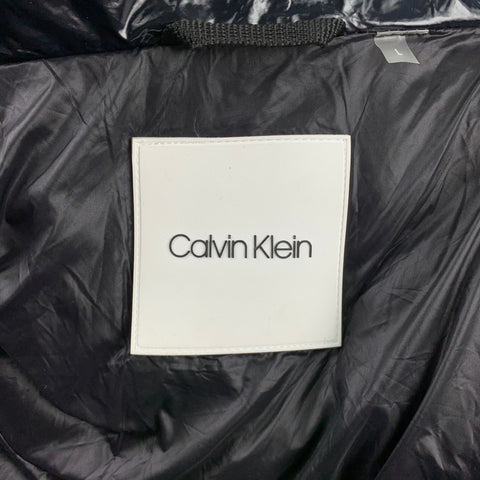 CALVIN KLEIN Chaqueta con capucha de nailon acolchada azul marino talla L