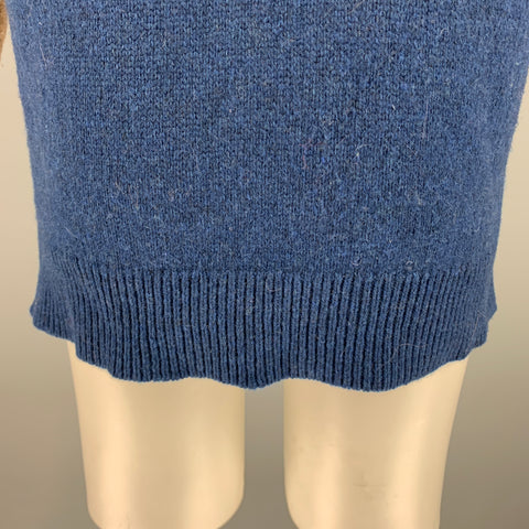 JOSEPH Size M Grey Blue Fair Isle Wool Crew-Neck Sweater