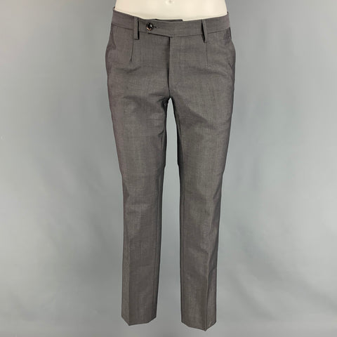 ROYAL HEM Taille 40 Costume à revers cranté en laine mohair gris