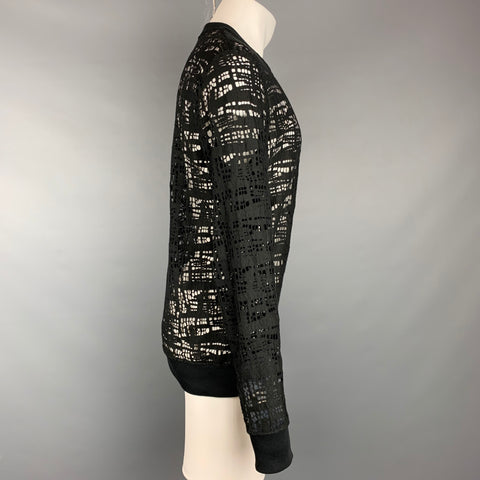 MARKUS LUPFER Size M Black Mesh Cotton / Polyamide Crew-Neck Pullover