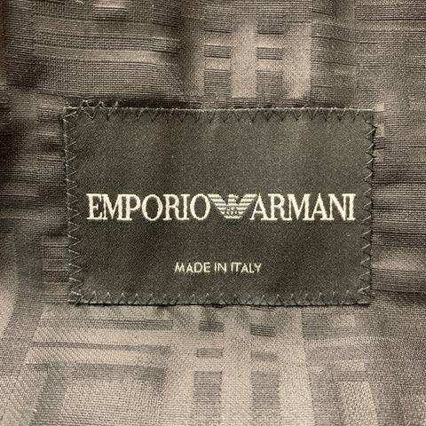 EMPORIO ARMANI Taille 38 Manteau de sport à revers en laine noire mélangée