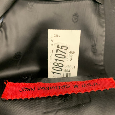 JOHN VARVATOS * U.S.A. Size 46 Black Wool Elastane Single breasted Suit