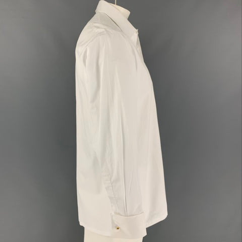 CHARVET Size M White Cotton French Cuff Long Sleeve Shirt