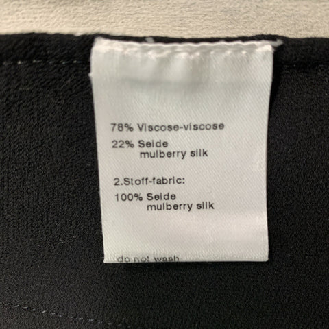 AKRIS Size 6 Black & White Viscose & Silk Blouse
