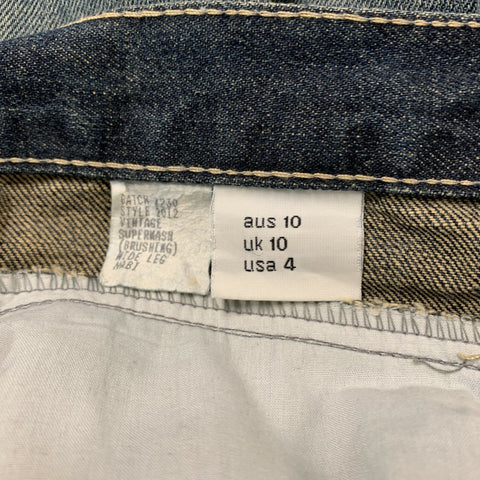 TSUBI Size 6 Blue Cotton Distressed Wide Leg Jeans