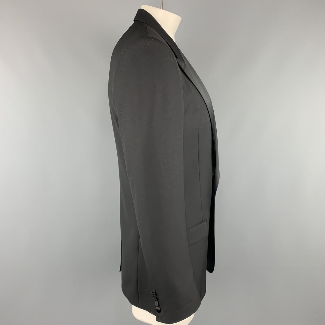 MARC JACOBS Size 40 Black Wool Peak Lapel Sport Coat Tuxedo Jacket