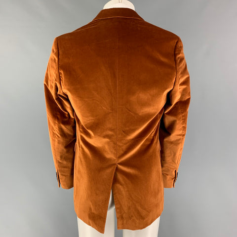 PAUL SMITH Size 40 Rust Cotton Velvet Notch Lapel Sport Coat