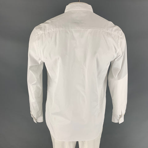 NORSE PROJECTS Camisa de manga larga con botones de algodón liso blanco talla L