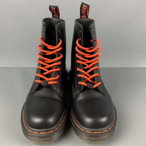 DR. MARTENS 1460 Beams x Babylon Size 7 Black Leather Ankle Boots