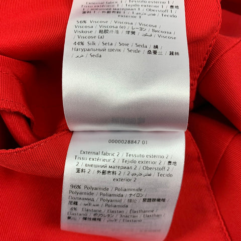 VALENTINO Size 6 Red Viscose Silk Textured Drawstring Casual Pants
