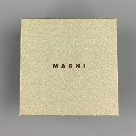 MARNI Blue Vinyl Floral Ribbon Necklace