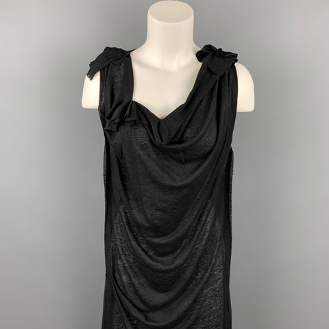 FORME 3’3204322896 Size S Black Jersey Linen Shift Dress